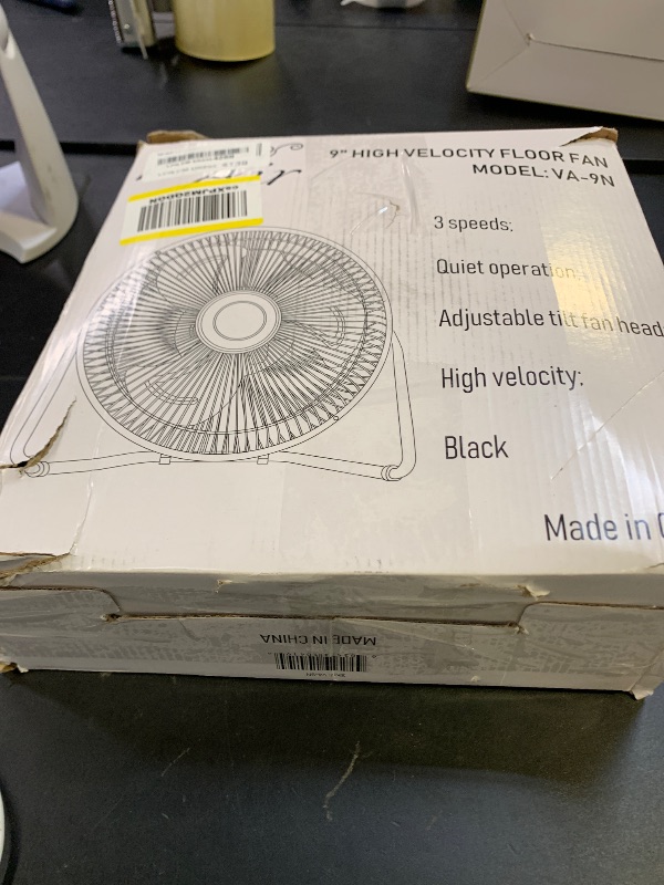 Photo 1 of Vie Air 9" High Velocity Tilting 3 Speed Metal Floor Fan, Black