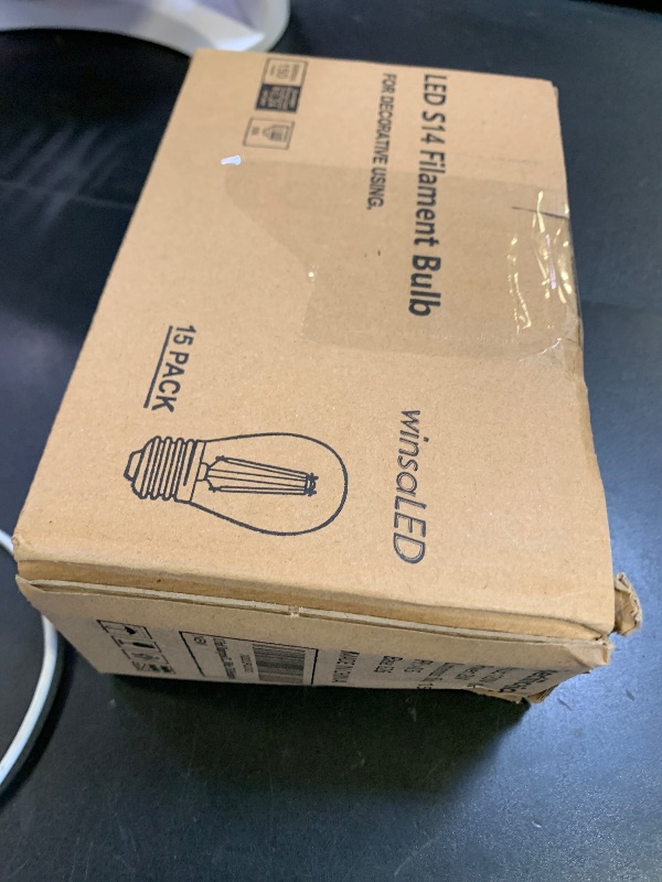 Photo 1 of winsaLED 15 Pack Replacement Bulbs for String Lights, 2W S14 Shatterproof Waterproof LED Outdoor Light Bulbs, 2700K Soft White, E26 Base, AC120V, Not Dimmable
