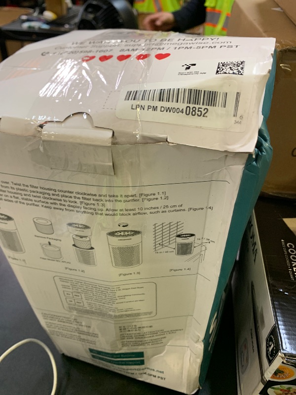 Photo 1 of MEGAWISE 2025 Updated Version Smart Air Purifier for Home Large Room up to 1076ft², H13 True HEPA Filter with Smart Air Quality Sensor, Sleep Mode, Quiet for Smoke, Pets Hair, Odors, White