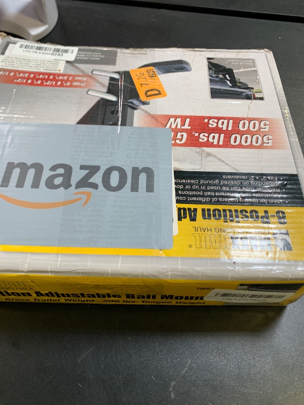 Photo 1 of MaxxHaul 70067 Trailer Hitch - 8-Position Adjustable Ball Mount Tow Hitch - 5000 lbs. GTW Capacity , Black