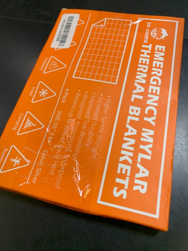 Photo 1 of QIO CHUANG Emergency Mylar Thermal Blankets -Space Blanket Survival kit Camping Blanket (4-Pack). Perfect for Outdoors, Hiking, Survival, Bug Out Bag ?Marathons or First Aid 1