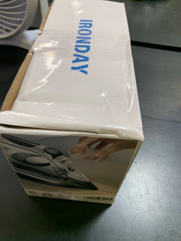 Photo 1 of IRONDAY Steam Iron for Clothes Rapid Heating, 1700W Iron with Non-Stick Ceramic Soleplate, 3-Way Auto-Off, Burst of Steam, Self-Cleaning, 14.07oz Water Tank Ironing Clothes for Home, Grey