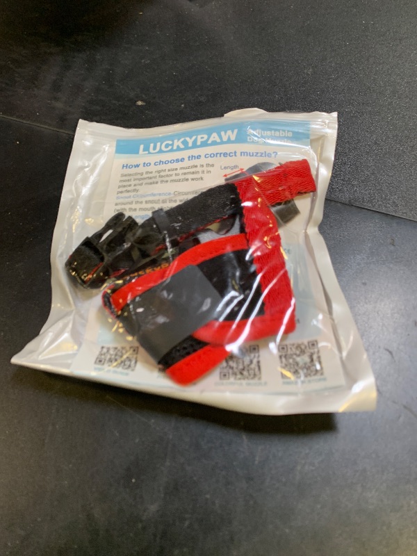 Photo 1 of LUCKYPAW Dog Muzzle Anti Biting Barking and Chewing with Comfortable Mesh Soft Fabric and Adjustable Strap, Suitable for Small, Medium and Large Dogs(Red Trim,XS)