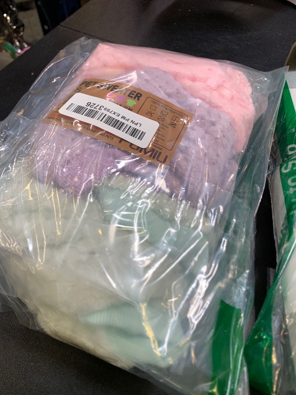 Photo 1 of Dog Sweater, 3 Pack Dog Sweaters for Small Medium Dogs or Cat, Warm Soft Flannel Pet Clothes for Dogs Girl or Boy, Dog Shirt Coat Jacket (Small, Pink+Purple+Light Green)