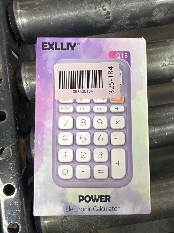 Photo 1 of Exlliy Desk Calculator,12 Digits, Large LCD Display,Big Buttons,Cute and Aesthetic,Suitable for Office and Study (Purple, S)