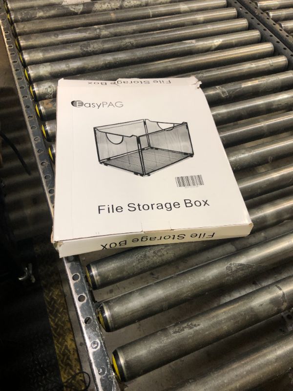 Photo 1 of EasyPAG Letter Size Portable Filing Bin Black Mesh Metal File Crate Box with Hanging File Folder Frame