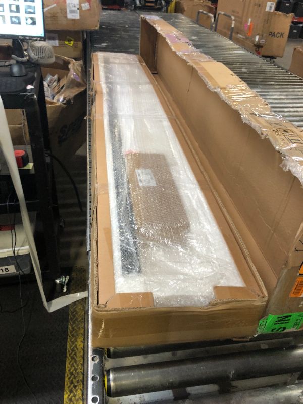 Photo 1 of ROYMELO 36x84 Inch Glass Sliding Barn Door Slab and 6.6ft Hardware Kit Included, 5 Frosted Glass, LVL Wood Panel Covered with White Water-Proof Scratch-Proof PVC Surface, Simple DIY Assembly