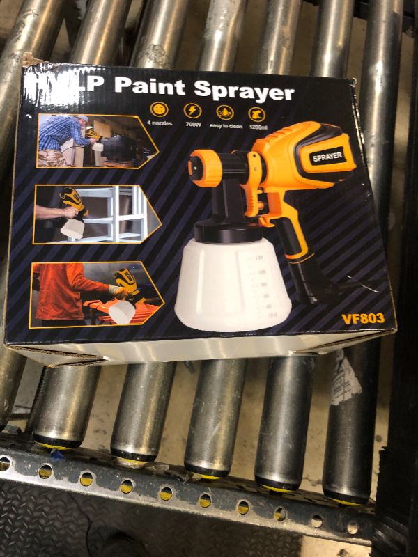 Photo 1 of VONFORN Paint Sprayer, 700W HVLP Spray Gun with Cleaning & Blowing Joints, 4 Nozzles and 3 Patterns, Easy to Clean, for Furniture, Cabinets, Fence, Walls, Door, Garden Chairs etc. VF803