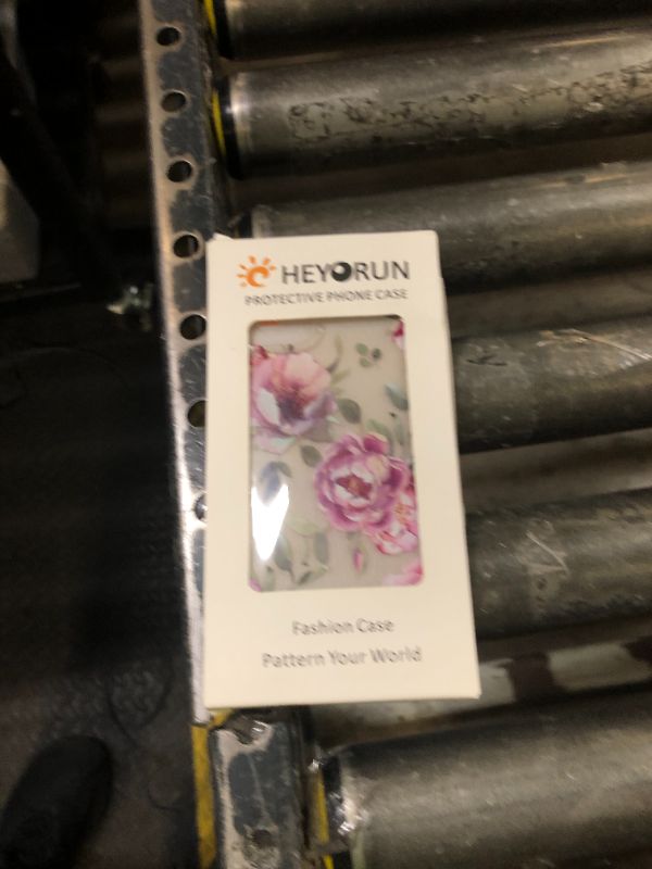 Photo 1 of HEYORUN Flower Case Compatible for iPhone 14, Cute Rose Floral Back Case Cover, with Screen and Camera Lens Protector, Transparent Soft TPU Bumper Shockproof Protective Phone Case