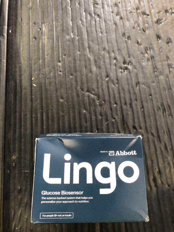 Photo 1 of Lingo Continuous Glucose Monitor (CGM) & App. Made by Abbott. Know the impact of what you eat. 1 Lingo biosensor lasts up to 14 Days*. Designed for iPhone 11 device or Later. US Only.