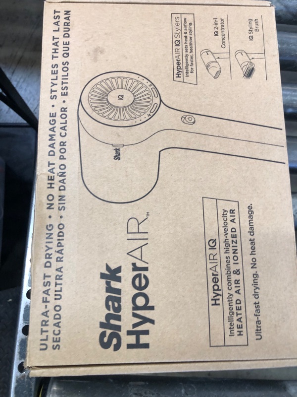 Photo 1 of Shark HD112BRN Hair Blow Dryer HyperAIR Ionic Hair Dryer with 2-in-1 Concentrator and Styling Attachments, Auto Presets, Rotatable Hot Air Brush, No Heat Damage, Ionic, Stone