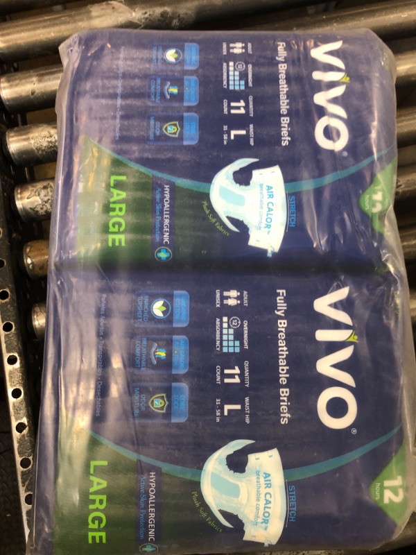 Photo 1 of VIVO Organic Cotton Overnight Sensitive Skin Adult Incontinence Diaper Briefs with Tabs, Large 22 Count