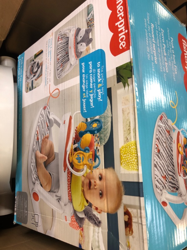 Photo 1 of Fisher-Price Portable Baby Chair Premium Sit-Me-Up Floor Seat with Snack Tray, Toy Bar & Plush Washable Seat Pad, Peek-a-Boo Fox