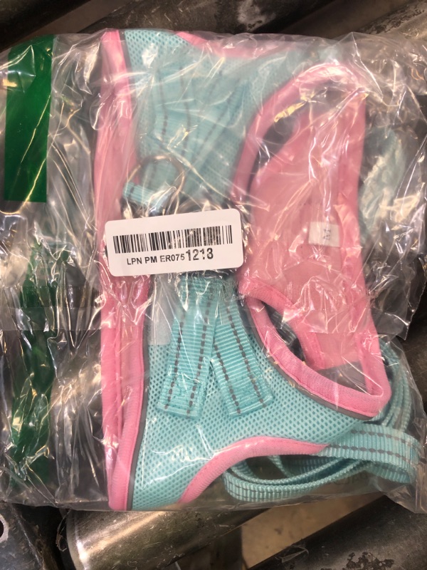 Photo 1 of Mercano Soft Mesh Dog Harness and Leash Set, No-Chock Step-in Reflective Breathable Lightweight Easy Walk Vest Harnesses with Safety Buckle for Small Dogs, Cats (M, Pink Blue)