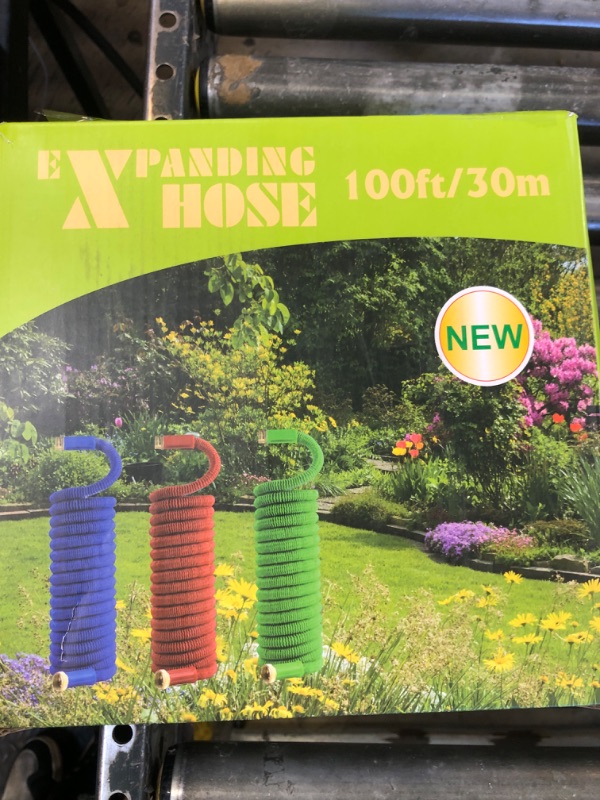 Photo 1 of 100 FT Expandable Garden Hose, 2025 New No Kink Flexible Water Hose 100FT with Leakproof Solid Brass Fittings, Reinforced Extra Strong Outer Fabric & Durable 3-layer Inner Core, Ultra Lightweight