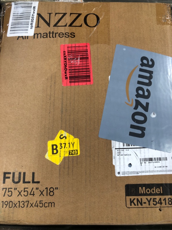 Photo 1 of KNZZO Air Mattress Full with Built-in Pump, Blow Up Mattress with Soft Flocked Top, Leakproof Inflatable Mattress, Foldable Waterproof Air Bed for Home, Guests, Camping, with Storage Bag