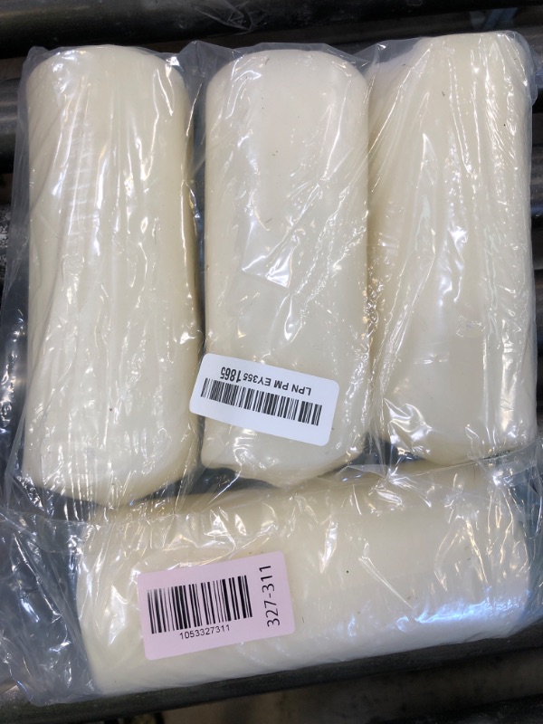 Photo 1 of Stonebriar 80 Hour Long Burning Unscented Pillar Candles, 3x8, Ivory, 6 count