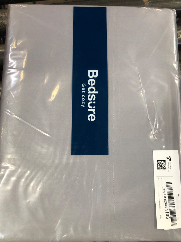 Photo 1 of Bedsure Queen Sheets, Rayon Derived from Bamboo, Queen Cooling Sheet Set, Deep Pocket Up to 16", Breathable & Soft Bed Sheets, Hotel Luxury Silky Bedding Sheets & Pillowcases, Silver Grey
