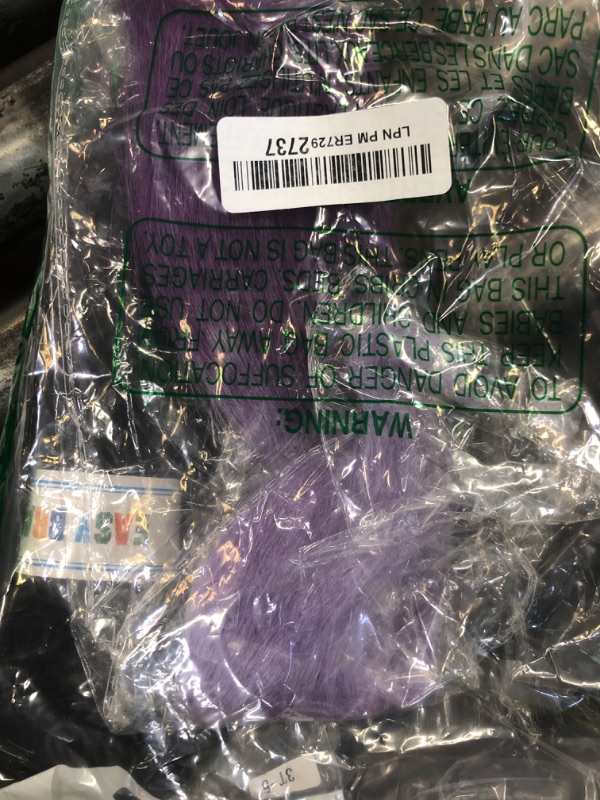 Photo 1 of UPruyo Black to Purple Ombre Braiding Hair Pre Stretched Synthetic Hair for Braiding Black Purple Hair Extensions for Braids Prestretched Braiding Hair Ombre (26 In 6 Packs)