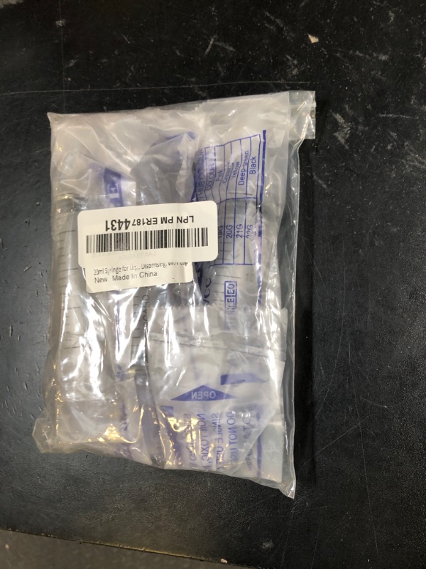 Photo 1 of 20ml Syringe for Liquid, Oral, Scientific Labs, Measurement, Dispensing, with Cap- 3 Pack 20ml Syringes