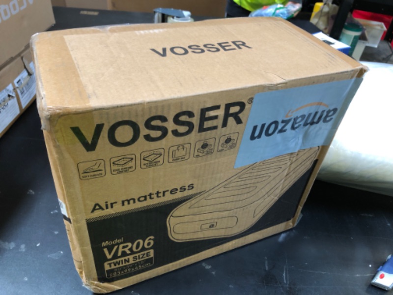 Photo 1 of VOSSER Twin Air Mattress with Built-in Pump,Fast & Easy Inflation/Deflation Inflatable Mattress, Foldable Blow Up Mattress with Storage Bag, Inflatable Bed for Home, Camping & Guests