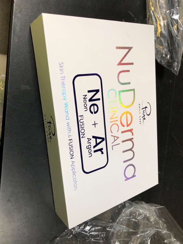 Photo 1 of NuDerma Clinical Skin Therapy Wand - Portable Skin Therapy Machine w 6 Fusion Neon + Argon Wands – Anti Aging - Clarifying - Skin Tightening & Radiance - Wrinkle Reducing