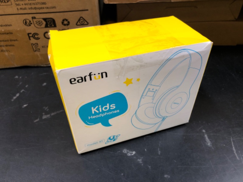 Photo 1 of EarFun Kids Headphones Wired with Microphone, 85/94dB Volume Limit Headphones for Kids, Portable Wired Headphone with Shareport, Stereo Sound Foldable Headset for School/Tablet/iPad/Kindle, Black Red