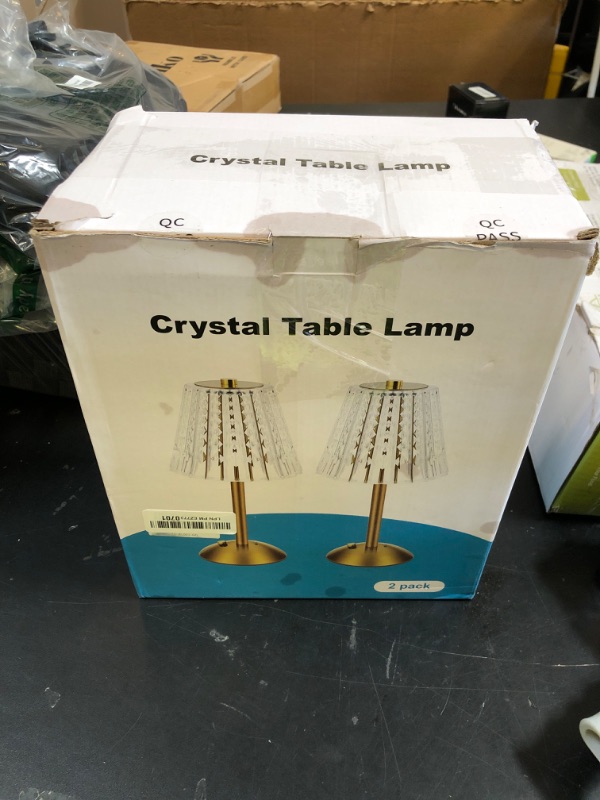 Photo 1 of Crystal Table Lamp,3600mAh Rechargeable Cordless Lamp, Battery Operated Touch Light with 3 Color Modes, Dimmable Brightness, Modern Matte Aluminum Body for Bedroom, Bar, Outdoor Decor, Kitchen, Gift