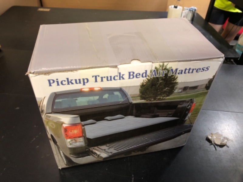 Photo 1 of hufaut Camping Pickup Truck Bed Air Mattress Thicken Sleeping Pad for 5.5-5.8Ft Full-Size Short Truck Beds Outdoor Camping Car Travel(Navy Blue)