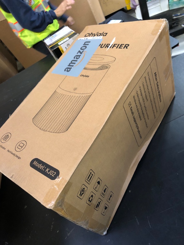 Photo 1 of Dhyala Air Purifier for Home Large Room up to 3620Ft², H13 True HEPA Air Purifiers for Home Pet Hair Dander Odor Pollen, Air Cleaner with Smart WiFi, 360° Air Intake, Auto Mode, Pet Lock, 22dB Quiet