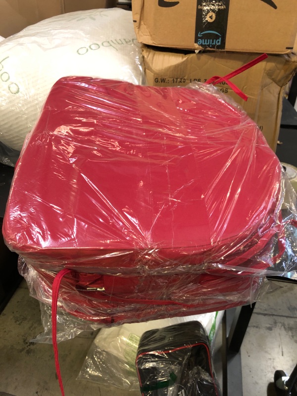 Photo 1 of Outdoor Chair Cushions Set of 4: Waterproof & Fade Resistant Patio Furniture Cushions - 17 x 16 x 2 Inch Non Slip Round Corner Seat Cushion Pads with Removable Cover for Garden Yard Lawn, Burgundy