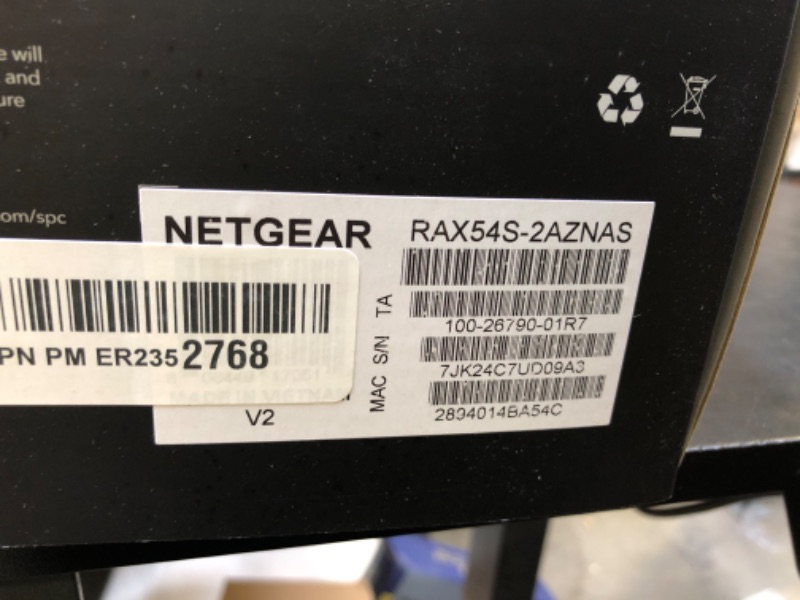 Photo 1 of NETGEAR Nighthawk 6-Stream Dual-Band WiFi 6 Router (RAX54S) – Security Features, AX5400 Wireless Speed, Up to 5.4 Gbps, Covers up to 2,500 sq. ft., 25 Devices - 1-Year Armor Subscription Included