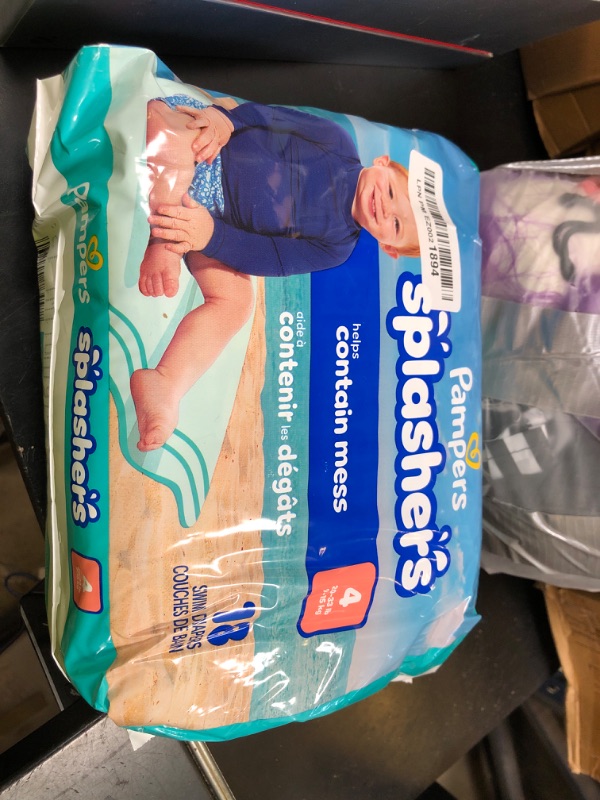 Photo 1 of Pampers Swim Diapers - Splashers - Size 4, 18 Count, Gap-Free Disposable Baby Swimming Pants