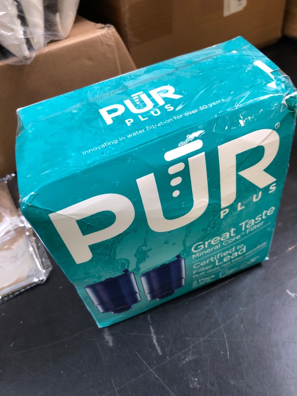 Photo 1 of PUR PLUS Faucet Mount Replacement Filter 2-Pack, Genuine PUR Filter, 3-in-1 Powerful, Natural Mineral Filtration, Lead Removal, 6-Month Value, Blue (RF99992)