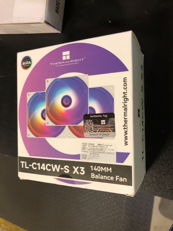 Photo 1 of Thermalright TL-C14CW-S X3 CPU Fan, 140mm ARGB Case Cooler, 4pin PWM Silent Computer Fan with S-FDB Bearing Included, up to 1500RPM PC Cooling,White, 3 Packs