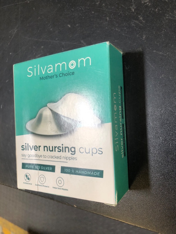 Photo 1 of Silvamom Silver Nursing Cups - Reusable 925 Silver Nursing Covers for Sore Nipples, Postpartum Mom Breastfeeding Essentials, Soothes & Protects - Regular