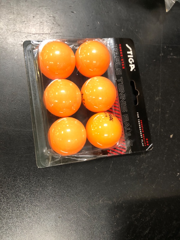 Photo 1 of STIGA 6-Pack Orange 3 Star Table Tennis Balls | 40mm ITTF Regulation Size and Weight Ping Pong Balls