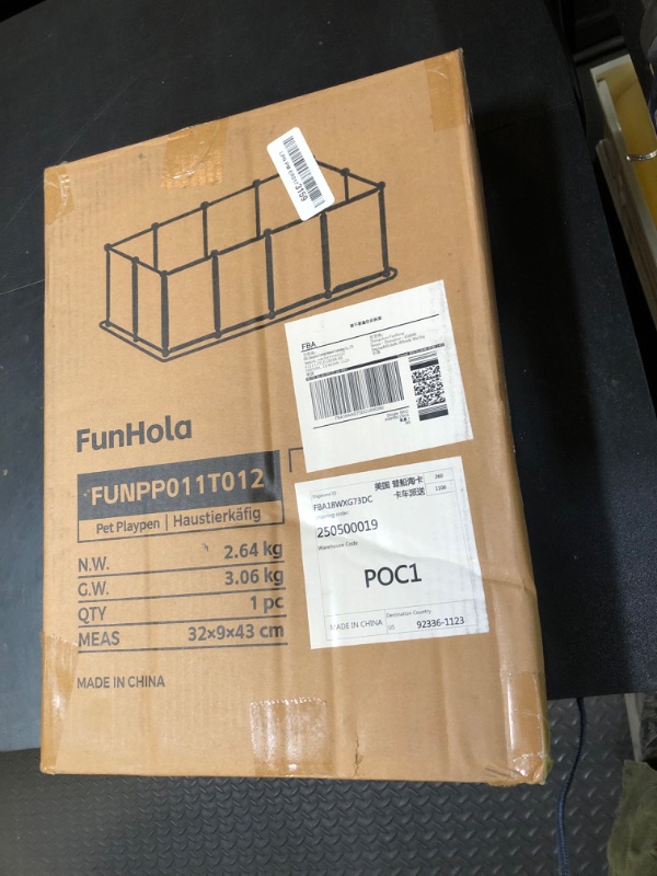 Photo 1 of FunHola Small Animal Playpen, Guinea Pig Cages with Waterproof Mat, 12 Panels Pet Playpen for Hamsters, Hedgehog, Indoor Outdoor Plastic Fence, 48.5 x 24.8 x 16.1 inches