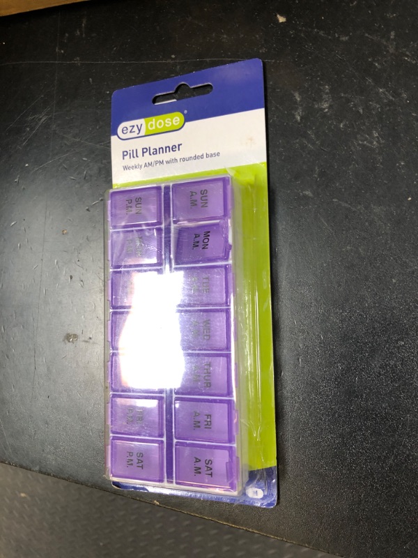 Photo 1 of Ezy Dose Weekly (7-Day) AM/PM Pill Organizer, Vitamin and Medicine Box, Large Compartments, 2 Times a Day, Colors may vary