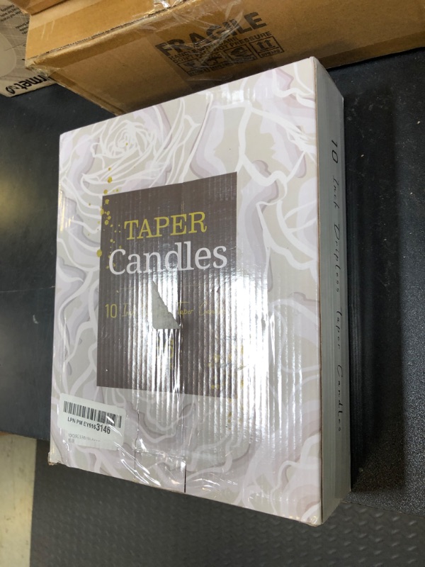 Photo 1 of YOROXRG 36 Pack Ivory White Taper Candles, 7-8 Hours Burn Time, Unscented, Smokeless and Dripless, 0.8 x 10 Inch Dinner Candle Set for Household, Wedding, Party and Home Décor Candlesticks