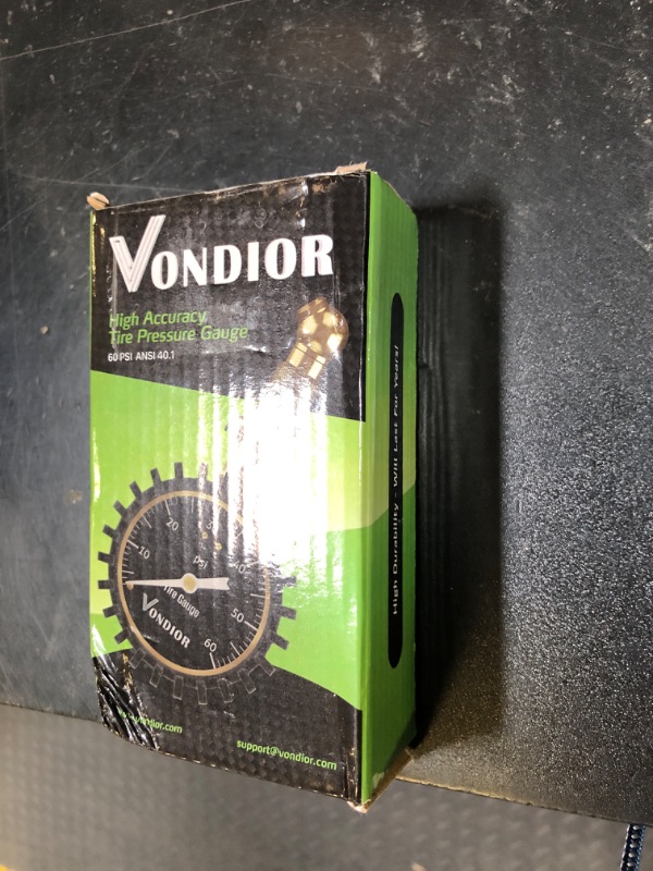 Photo 1 of Tire Pressure Gauge - (0-60 PSI) Heavy Duty, Certified ANSI Accurate with Large 2 Inch Easy to Read Glow Dial, Low - High Air Pressure Gauge. Tire Gauge for Car and Trucks Tires by Vondior