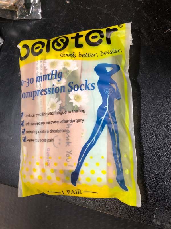 Photo 1 of Beister 20-30 mmHg Compression Stocks Women & Men Thigh High Closed Toe Sockings for Varicose Veins, Edema, Flight
