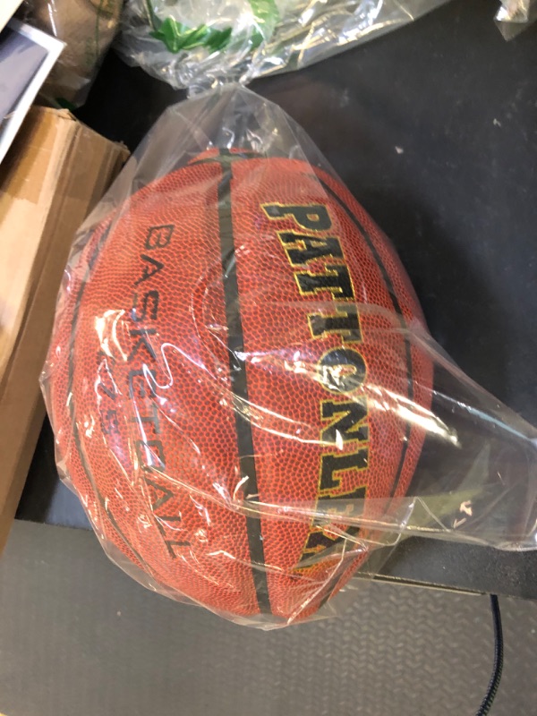 Photo 1 of PATTONLEX Kids/Youth Basketball Size 5 (27.5") Composite Leather Basketballs for Junior Boys and Girls Indoor/Outdoor Basketball Game(Brown)
