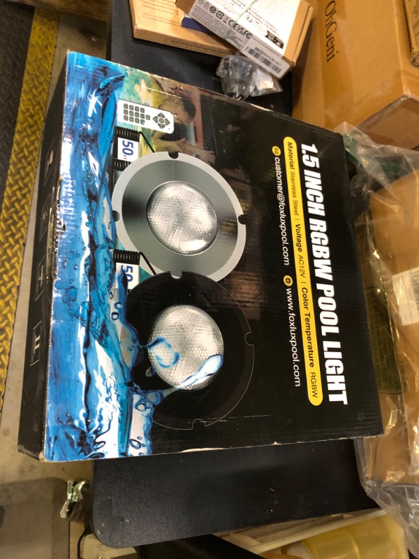 Photo 1 of Zenhagu Nicheless Pool Lights for Inground Pool, 1.5 Inch LED RGBW Pool & Spa Lights, AC12V 18W, 50 ft Cord, Remote Control, Powered by Bridgelux LED Chips (Controller Not Supported)