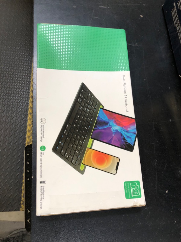 Photo 1 of Bluetooth Keyboard with Tablet/Phone Integrated Holder, Multi-Device Rechargeable Wireless Keyboard Switch to 2 Devices for Tablet Smartphone Laptop Android iOS Windows?Silver?