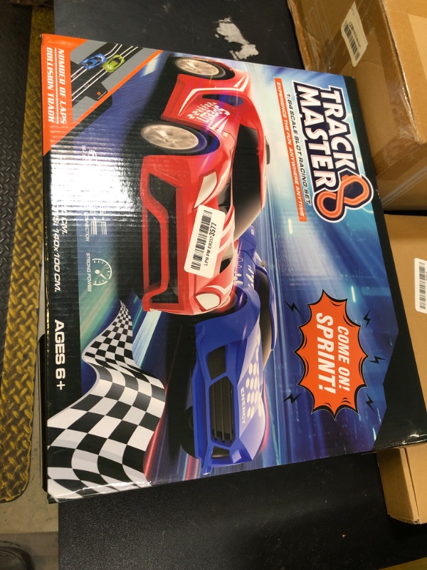 Photo 1 of Slot-Car-Race-Track-Sets for Boys Kids, Battery or Electric Race Car Track with 4 High-Speed Slot Cars, Dual Racing Game 2 Hand Controllers Circular Overpass Track, Toys Gifts for 6-8 8-12 Boys Girls