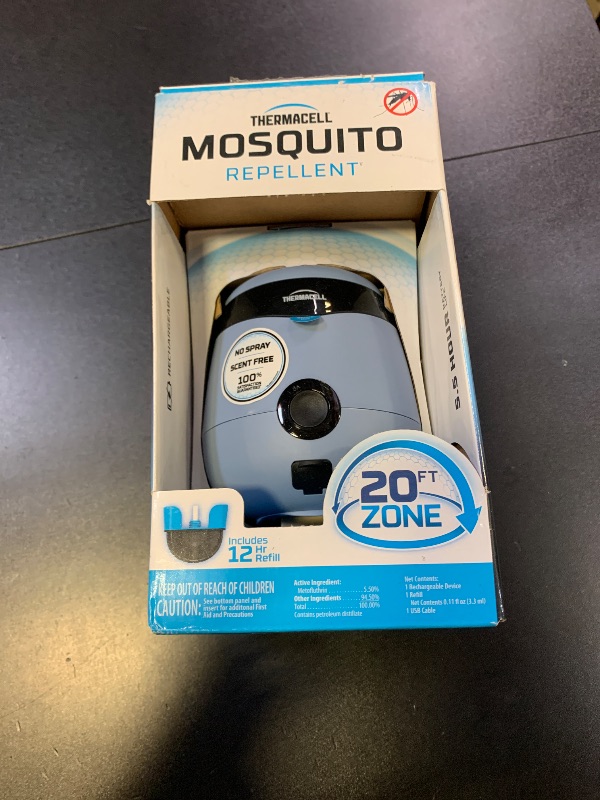 Photo 1 of Thermacell E55 E-Series Rechargeable Mosquito Repeller with 20' Mosquito Protection Zone; Blue; Includes 12-Hr Repellent Refill; Bug Spray Alternative; Scent Free; No Candle or Flame