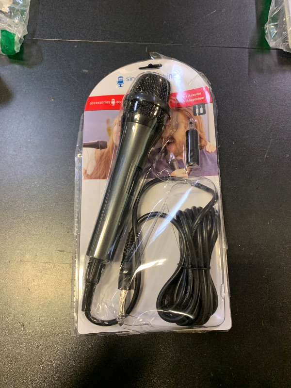 Photo 1 of Singing Machine Wired Microphone for Karaoke, (Black) - Unidirectional Dynamic Vocal Microphone - Plug-in Microphone for Karaoke Machine, AMP, & Speaker - Mic for Singing, Public Speaking, & Parties
