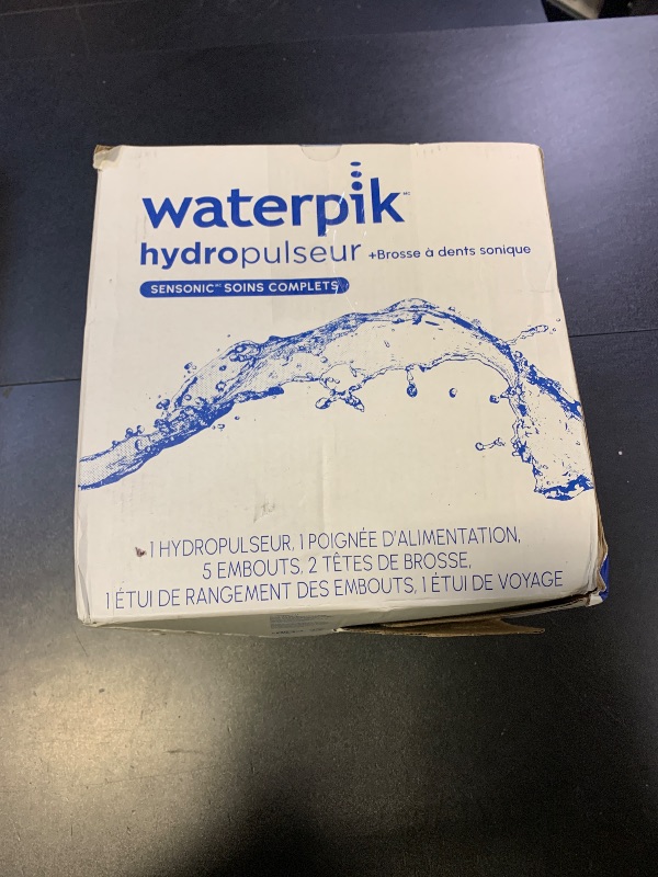 Photo 1 of Waterpik Sensonic Complete Care Water Flosser and Rechargeable Electric Toothbrush Combo Set for Teeth Cleaning and Flossing, CC-04, White, Packaging May Vary