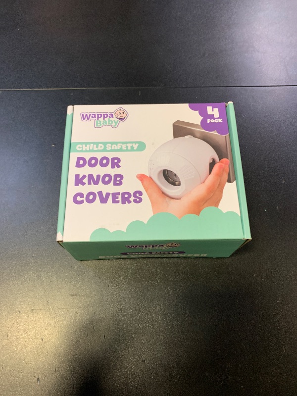 Photo 1 of Child Safety Door Knob Cover (4 Pack) Hard-to-Remove Dual-Lock Door Handle Covers for Kids - Reusable Baby Proof Door Knob Locks - Installs Easily, No Tools Needed (White)